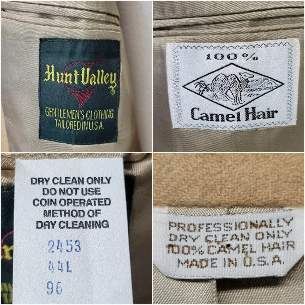 Vintage 70s Hunt Valley Sport Coat Tan 100% Camel Hair Two Button Blazer 44L USA